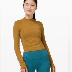 Lululemon Athletica Swiftly Tech 2.0 Cropped Half Zip Mustard Yellow - Size 4